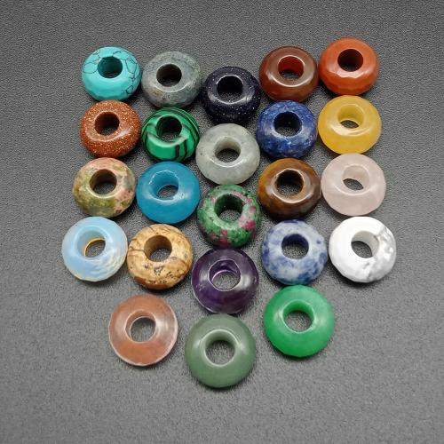 Gemstone Jewelry Beads, Donut, fashion jewelry & DIY & different materials for choice & faceted, more colors for choice, 14mm, Sold By PC