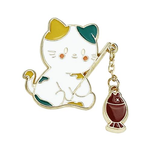 Zinc Alloy Brooches Cat stoving varnish Unisex Sold By PC