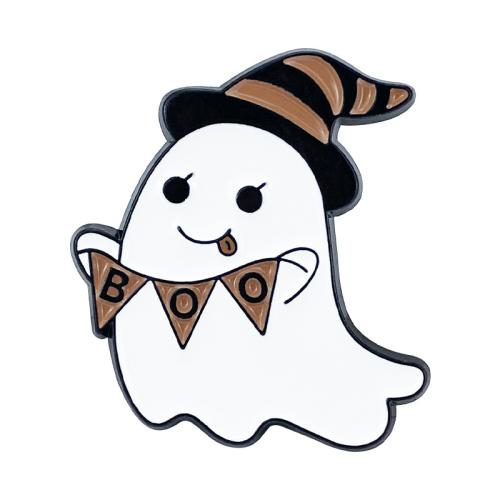 Zinc Alloy Brooches Ghost stoving varnish Halloween Design & Unisex Sold By PC