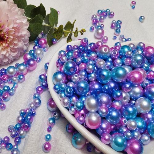 Koraliki plastikowe , Tworzywa ABS perła, Koło, DIY & różnej wielkości do wyboru, dostępnych więcej kolorów, sprzedane przez torba