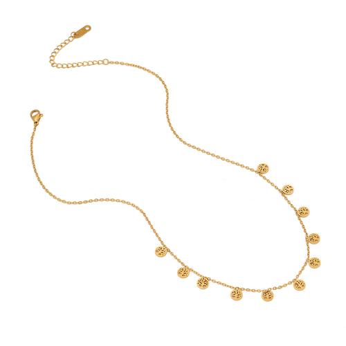 304 Stainless Steel Necklace with 2inch extender chain gold color plated & for woman Length Approx 15.7 Inch Sold By PC