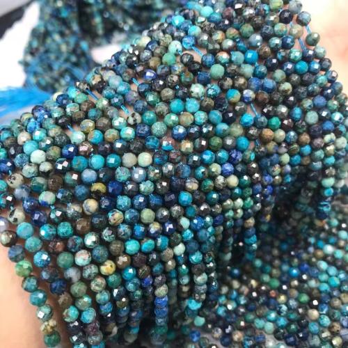 Koraliki z kameniem szlachetnym, azuryt, piłka nożna, obyty, DIY & różnej wielkości do wyboru, ciemnoniebieski, sprzedawane na około 38-40 cm Strand