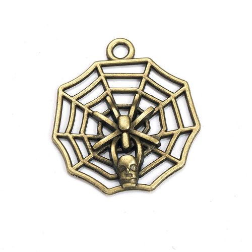 Zinc Alloy Hollow Pendants Spider Web antique bronze color plated DIY Sold By PC