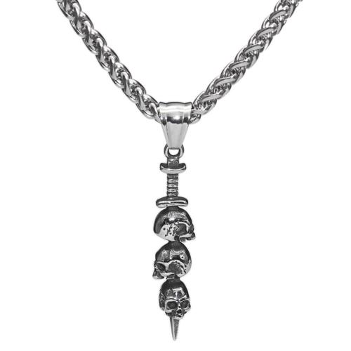 Rustfrit stål smykker halskæde, 304 rustfrit stål, Vintage & mode smykker & forskellige stilarter for valg & for mennesket, oprindelige farve, Længde Ca. 60 cm, Solgt af PC