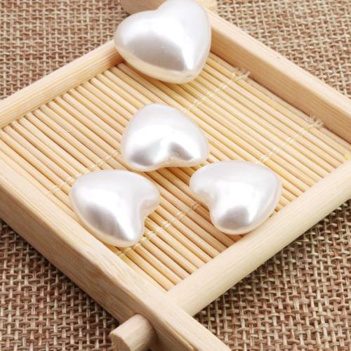 ABS Plastic Beads, ABS Plastic Pearl, Heart, DIY & different size for choice, white, Sold By PC