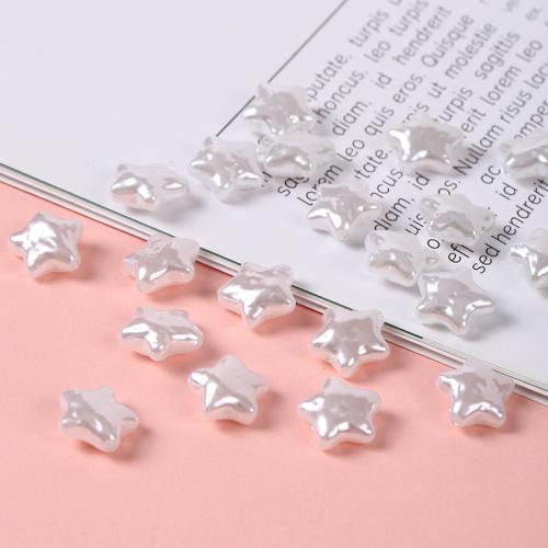 ABS Plastic Beads, ABS Plastic Pearl, Star, DIY & different size for choice, white, 100PCs/Bag, Sold By Bag