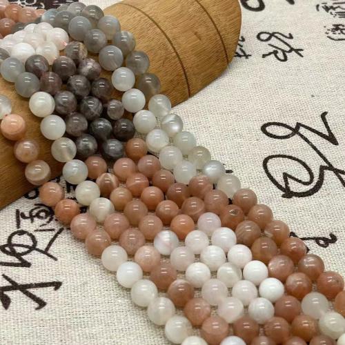 Gemstone Jewelry Beads, Natural Stone, Round, polished, fashion jewelry & DIY & different size for choice, mixed colors, Sold Per 35-40 cm Strand