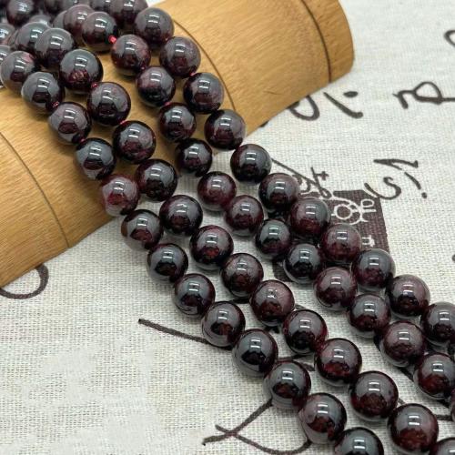Natürlicher Granat Perlen, rund, poliert, Modeschmuck & DIY & verschiedene Größen vorhanden, Granat, verkauft per ca. 35-40 cm Strang