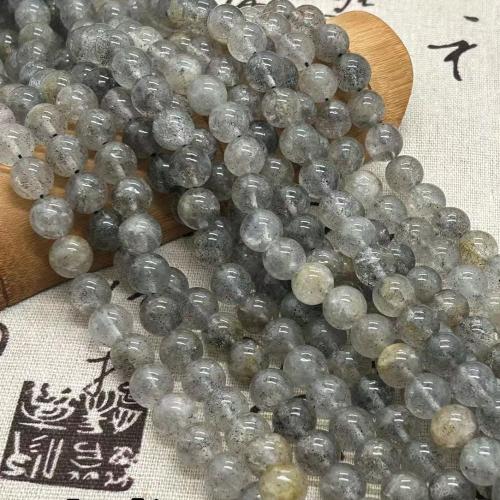Gemstone Jewelry Beads, Natural Stone, Round, polished, fashion jewelry & DIY & different size for choice, grey, Sold Per Approx 35-40 cm Strand