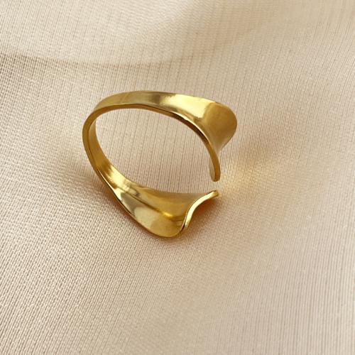 Stainless Steel Finger Ring 304 Stainless Steel 18K gold plated fashion jewelry & for woman golden diameter 20mm Sold By PC