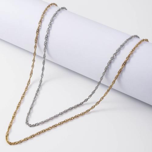 Stainless Steel Chain Necklace, 304 Stainless Steel, with 5cm extender chain, fashion jewelry & for woman, more colors for choice, 2.50mm, Sold Per Approx 45 cm Strand