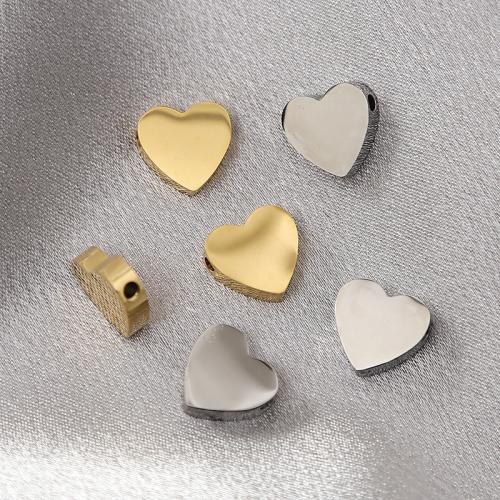 Perlas de acero inoxidable, acero inoxidable 304, Corazón, Bricolaje, más colores para la opción, 12x11mm, Vendido por UD