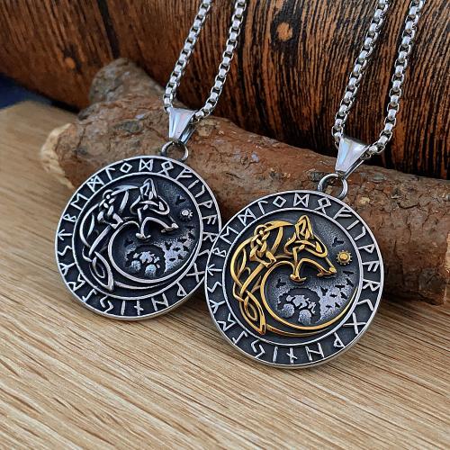Stainless Steel Jewelry Necklace, 304 Stainless Steel, fashion jewelry & Unisex & different styles for choice, more colors for choice, 42x42mm, Length:Approx 60 cm, Sold By PC