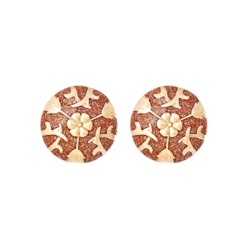 Zinc Alloy Stud Earring Round plated fashion jewelry & enamel nickel lead & cadmium free Sold By Pair