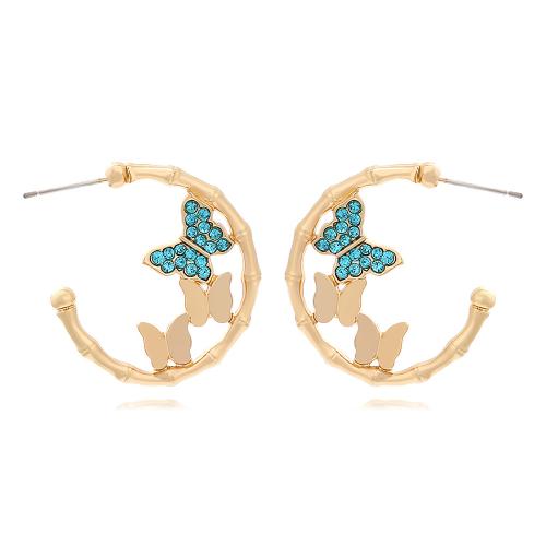Zinc Alloy Stud Earring plated fashion jewelry & with rhinestone nickel lead & cadmium free Sold By Pair