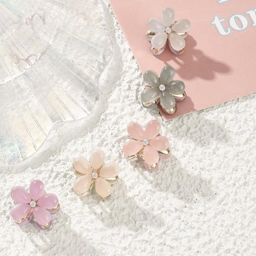 Hair Claw Clips Zinc Alloy with Resin Flower for woman & with rhinestone Sold By PC