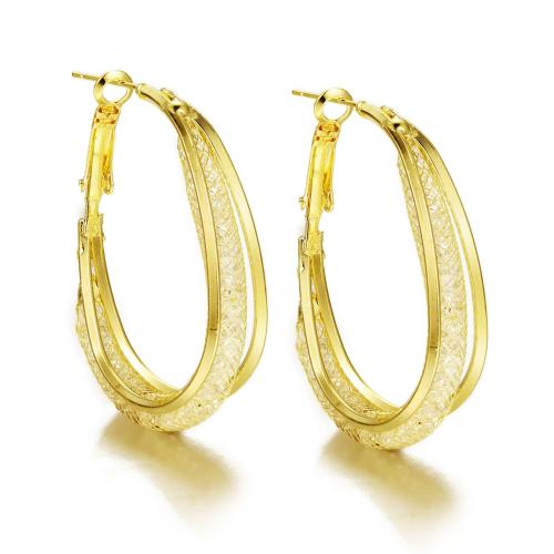 Zinklegierung Ohrringe, Modeschmuck & für Frau & hohl, Goldfarbe, 46x31mm, verkauft von Paar