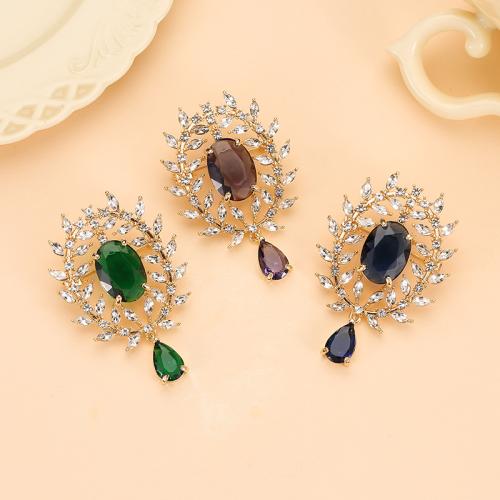 Zinc Alloy Brooches with Crystal plated for woman & with rhinestone Sold By PC