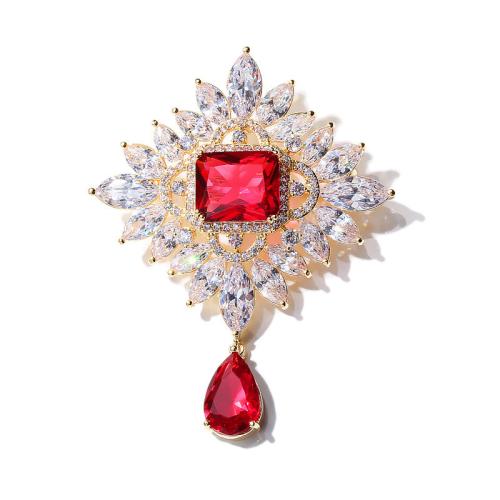 Zinc Alloy Brooches plated micro pave cubic zirconia & for woman Sold By PC