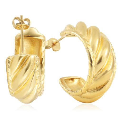 Titan Stahl Ohrring, Titanstahl, plattiert, für Frau, goldfarben, 25x10x25mm, verkauft von Paar