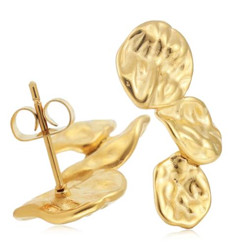 Titanium Staal Earring, plated, voor vrouw, gouden, 15x3.80x32mm, Verkocht door pair
