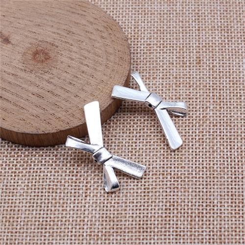 Zinc Alloy Bowknot Pendants antique silver color plated DIY Approx Sold By Bag
