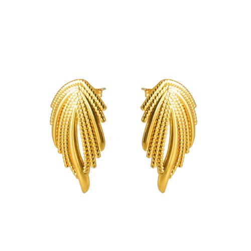 Edelstahl Ohrringe, 304 Edelstahl, 18K vergoldet, Modeschmuck & für Frau, goldfarben, 34x23mm, verkauft von Paar