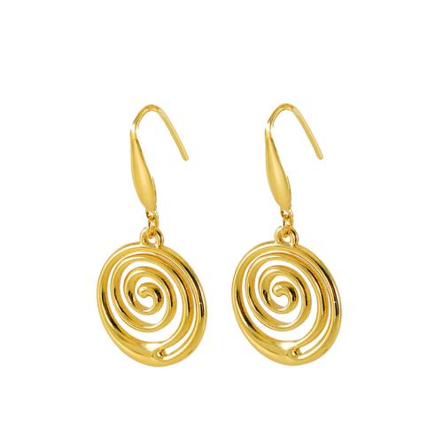 Stainless Steel Drop Earring 304 Stainless Steel 18K gold plated fashion jewelry & for woman golden 42mm Sold By Pair