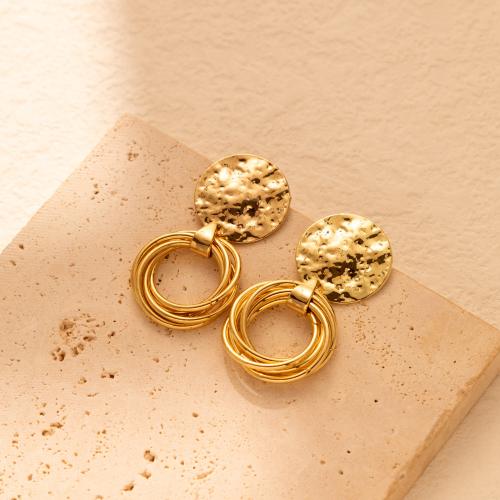 Zinc Alloy Drop Earrings fashion jewelry & for woman & hollow gold Sold By Pair