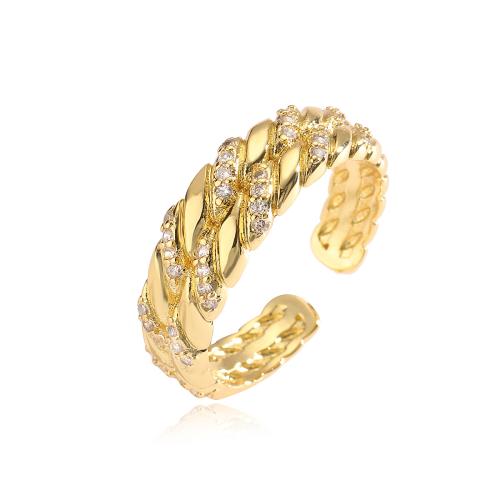 Cubi Circonia Micro Pave anello in ottone, Placcato oro 18K, gioielli di moda & stili diversi per la scelta & Micro spianare cubic zirconia & per la donna, dorato, Venduto da PC