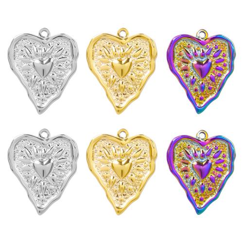 Stainless Steel Heart Pendants, 304 Stainless Steel, Vacuum Ion Plating, fashion jewelry & DIY, more colors for choice, 21x26mm, Sold By PC