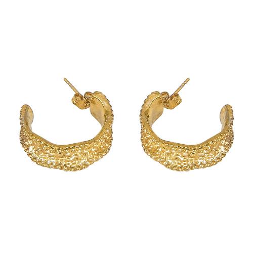 Boucle d'oreille de gaujon en acier inoxydable, Acier inoxydable 304, bijoux de mode & pour femme, doré, 24mm, Vendu par paire