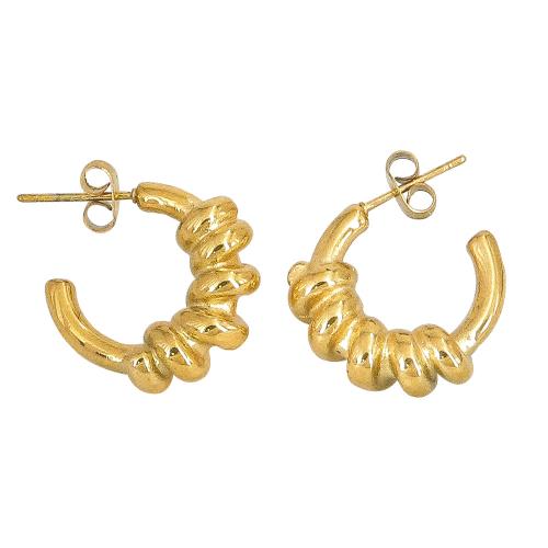 Edelstahl Ohrringe, 304 Edelstahl, Modeschmuck & für Frau, goldfarben, 20mm, verkauft von Paar