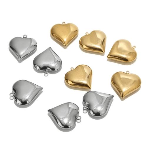 Stainless Steel Heart Pendants, 304 Stainless Steel, DIY, more colors for choice, 25x23mm, Sold By PC