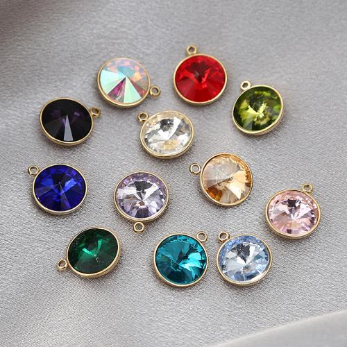 Crystal Pendants 304 Stainless Steel with Crystal DIY 13mm Sold By PC