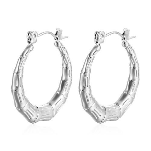 Stainless Steel Lever Back Earring 304 Stainless Steel Bamboo Vacuum Ion Plating fashion jewelry & for woman Sold By Pair