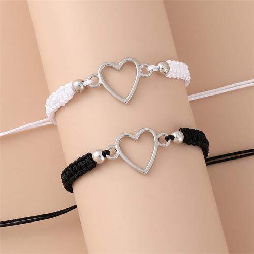 Zinc Alloy Bracelet with Wax Cord 2 pieces & for woman Sold By Set