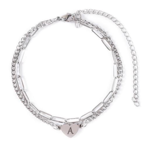 Stainless Steel Anklet, 304 Stainless Steel, different designs for choice & for woman, silver color, Sold By PC