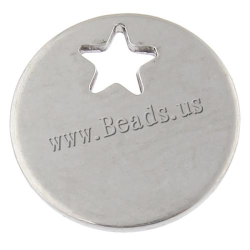 Stainless Steel Tag Charm, Flat Round, hand polished, laser pattern & Customized, original color, 13x13x1mm, Hole:Approx 2x2mm, 50PCs/Bag, Sold By Bag