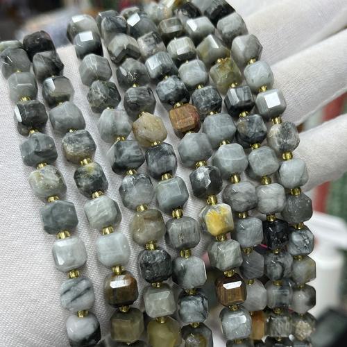 Gemstone Jewelry Beads, Hawk-eye Stone, Square, fashion jewelry & DIY & different size for choice & faceted, mixed colors, Sold Per Approx 38 cm Strand