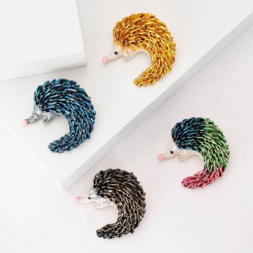 Zinc Alloy Brooches Hedgehog gold color plated fashion jewelry & for woman & enamel nickel lead & cadmium free Sold By PC
