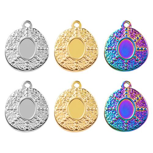 Stainless Steel Pendant Setting, 304 Stainless Steel, Vacuum Ion Plating, fashion jewelry & DIY, more colors for choice, 18x21mm, Sold By PC