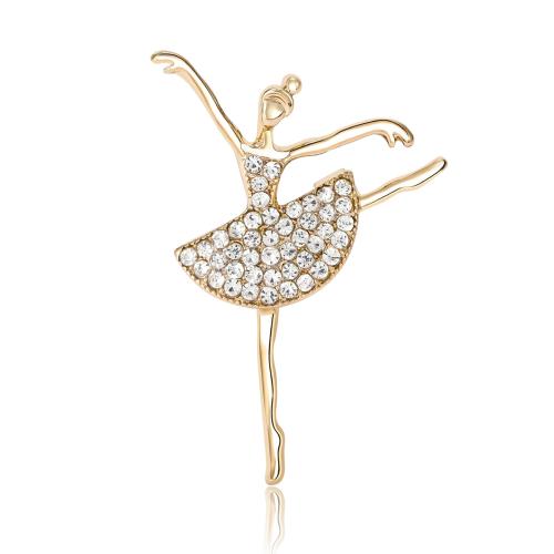 Zinc Alloy Brooches Girl plated fashion jewelry & for woman & with rhinestone nickel lead & cadmium free Sold By PC