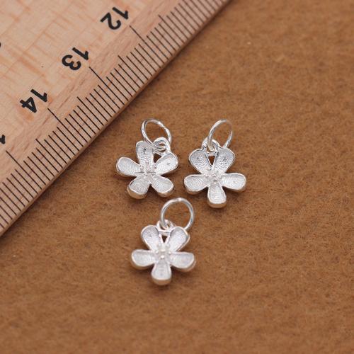 925 Sterling Silver Pendant, Flower, DIY, 9.70x15.30mm, Sold By PC