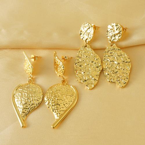 Ανοξείδωτο χάλυβα Drop σκουλαρίκι, 304 από ανοξείδωτο χάλυβα, 18K επιχρυσωμένο, κοσμήματα μόδας & διαφορετικά στυλ για την επιλογή & για τη γυναίκα, χρυσαφένιος, Sold Με PC