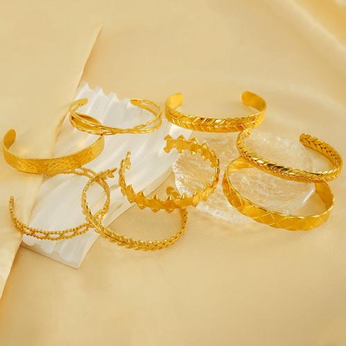 Bracelet en acier inoxydable, Acier inoxydable 304, Plaqué or 18K, bijoux de mode & styles différents pour le choix & pour femme, doré, Vendu par PC