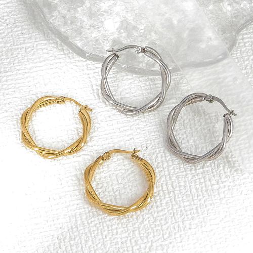 Rustfrit stål Lever Tilbage Earring, 304 rustfrit stål, mode smykker & for kvinde, flere farver til valg, 28mm, Solgt af par
