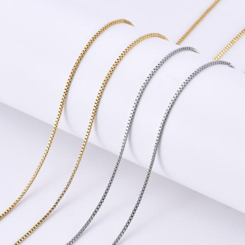Stainless Steel Necklace Chain 304 Stainless Steel Vacuum Ion Plating DIY & box chain Sold By Bag