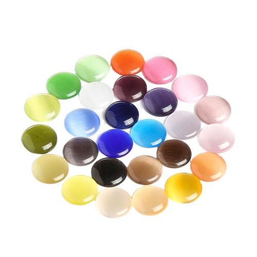 Cats Eye Cabochons, Flat Round, DIY & different size for choice, more colors for choice, Sold By PC