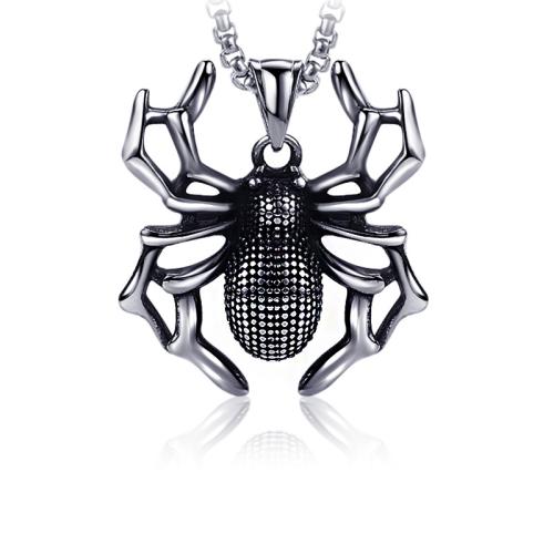 Stainless Steel Jewelry Necklace 304 Stainless Steel Spider punk style Sold By PC